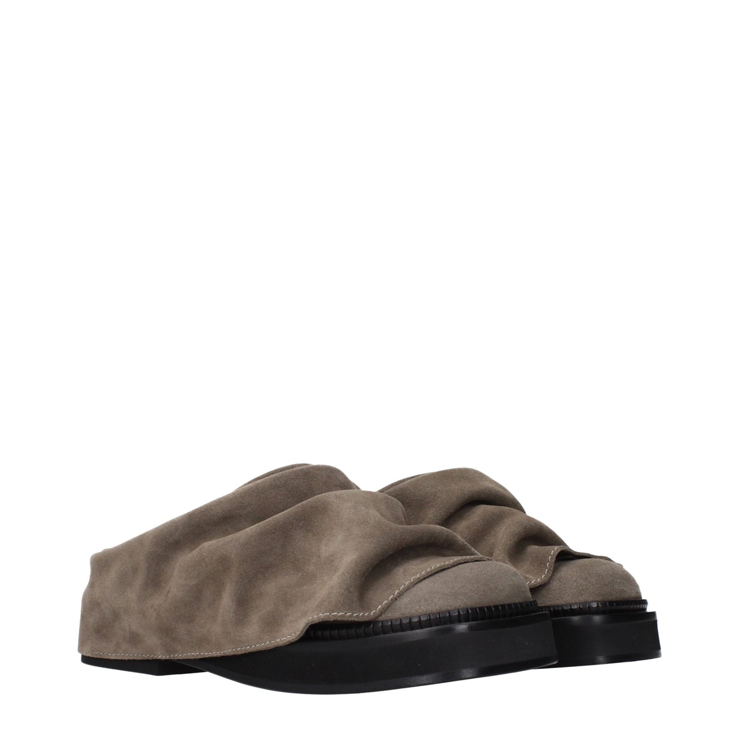 The Attico Graue Leder-Slipper