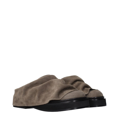 The Attico Graue Leder-Slipper