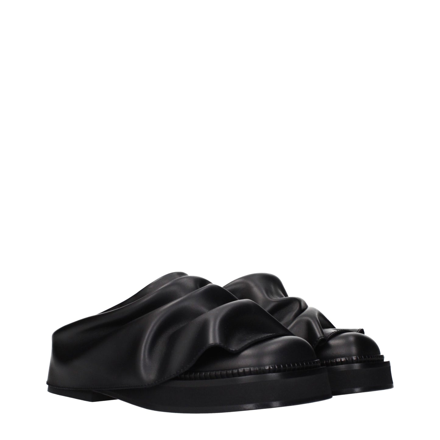 The Attico Schwarze Leder-Slipper