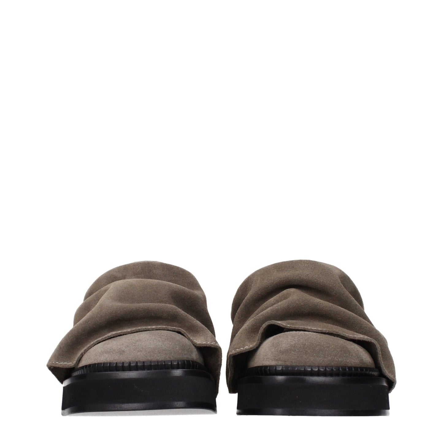 The Attico Graue Leder-Slipper