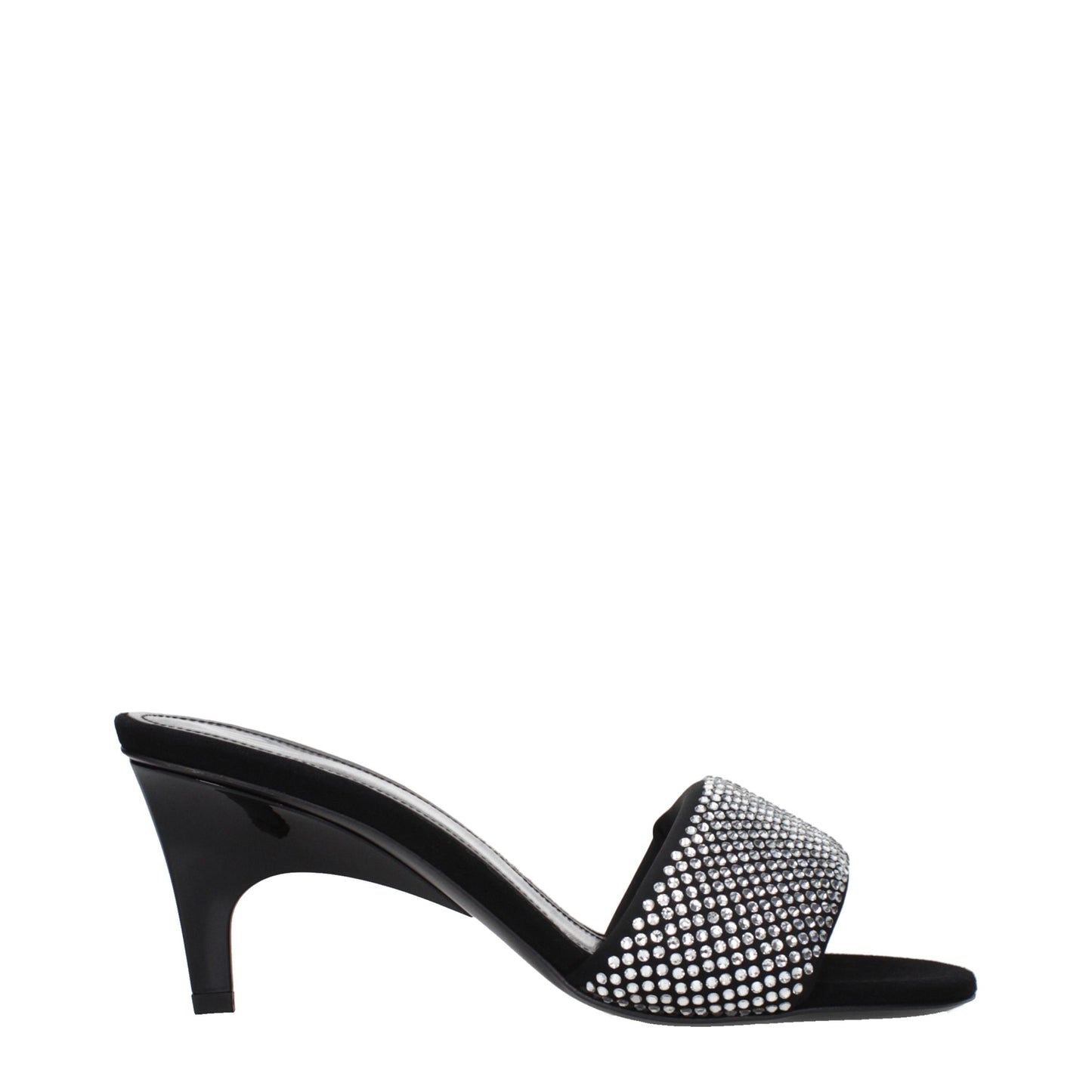 The Attico Schwarze Sandalen mit Stiletto-Absatz aus Stoff