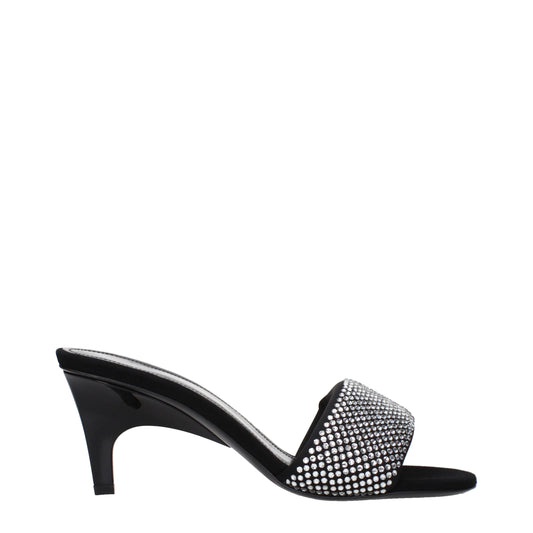 The Attico Schwarze Sandalen mit Stiletto-Absatz aus Stoff