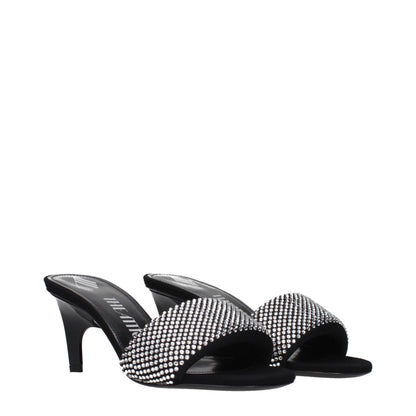 The Attico Schwarze Sandalen mit Stiletto-Absatz aus Stoff