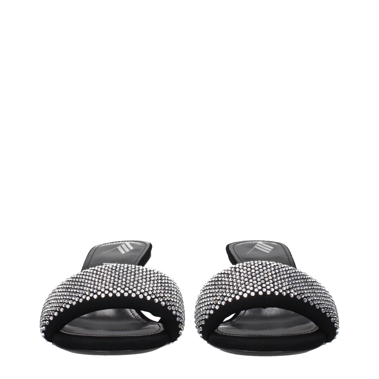 The Attico Schwarze Sandalen mit Stiletto-Absatz aus Stoff