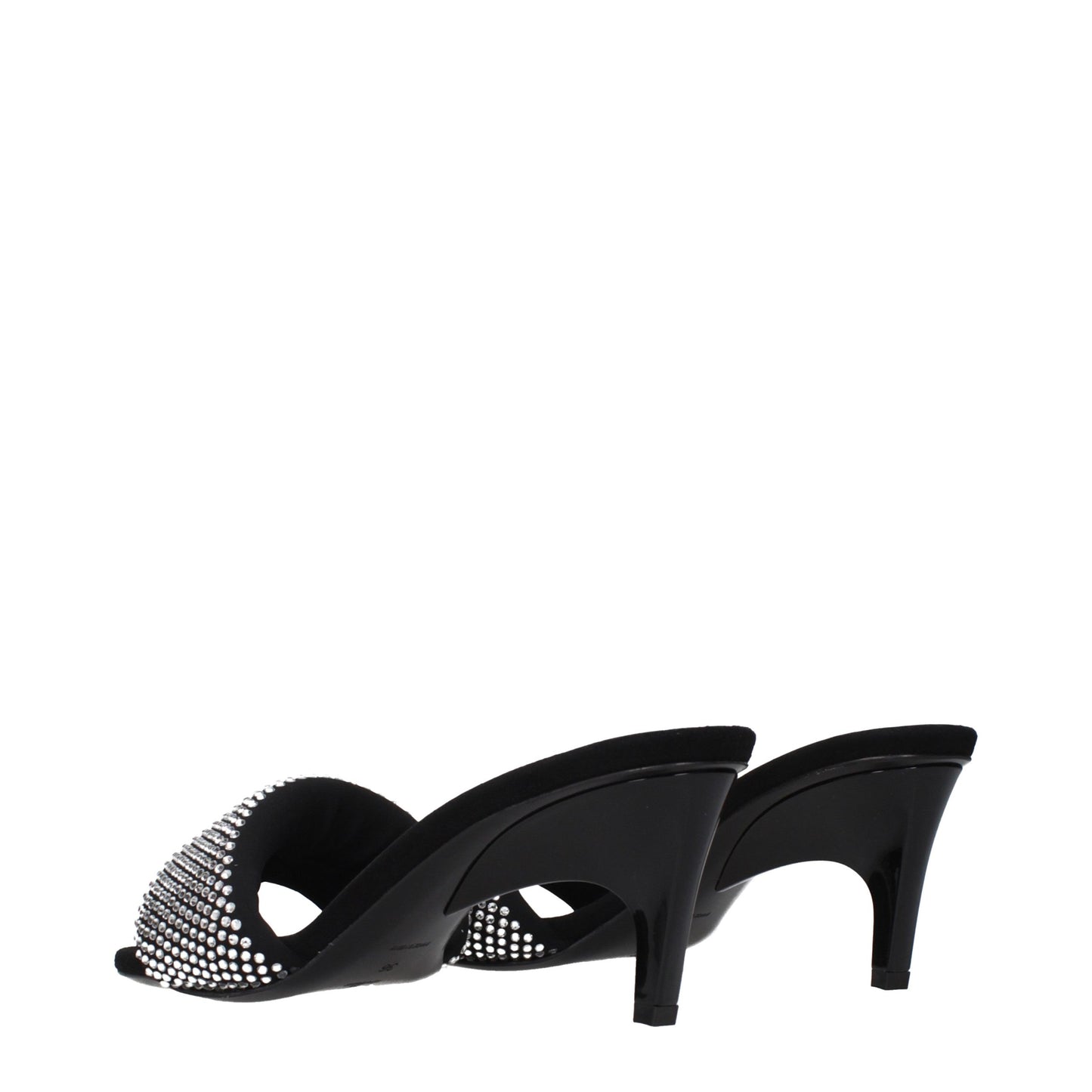 The Attico Schwarze Sandalen mit Stiletto-Absatz aus Stoff