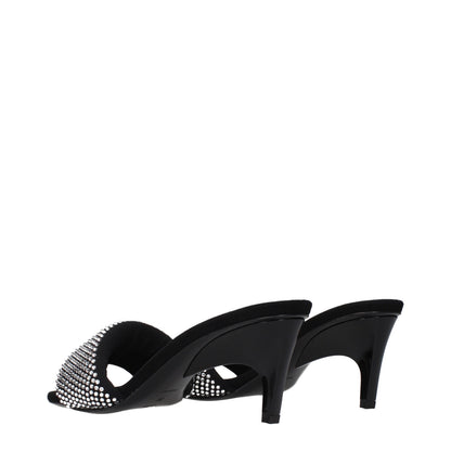 The Attico Schwarze Sandalen mit Stiletto-Absatz aus Stoff