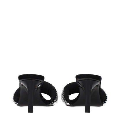 The Attico Schwarze Sandalen mit Stiletto-Absatz aus Stoff