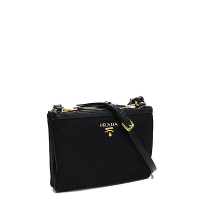 Prada Schwarze Nylon Umhängetasche