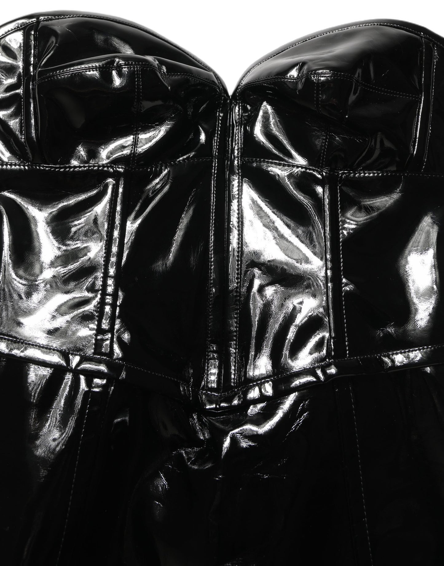 Dolce & Gabbana Schwarzes Korsett-Minikleid aus Lackleder