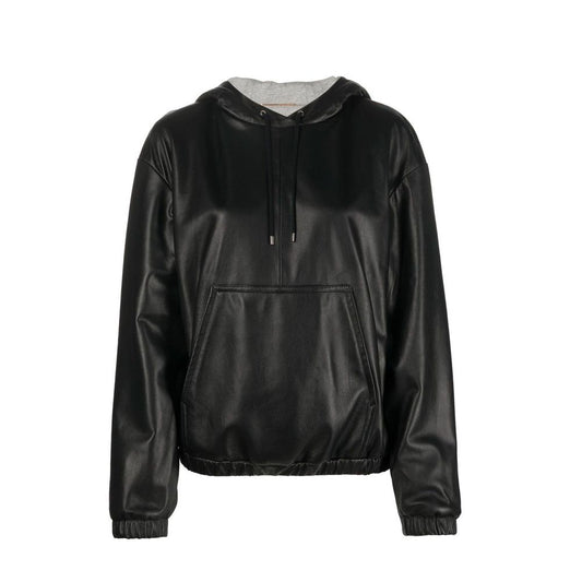 Saint Laurent Schwarze Leder-Tanktops