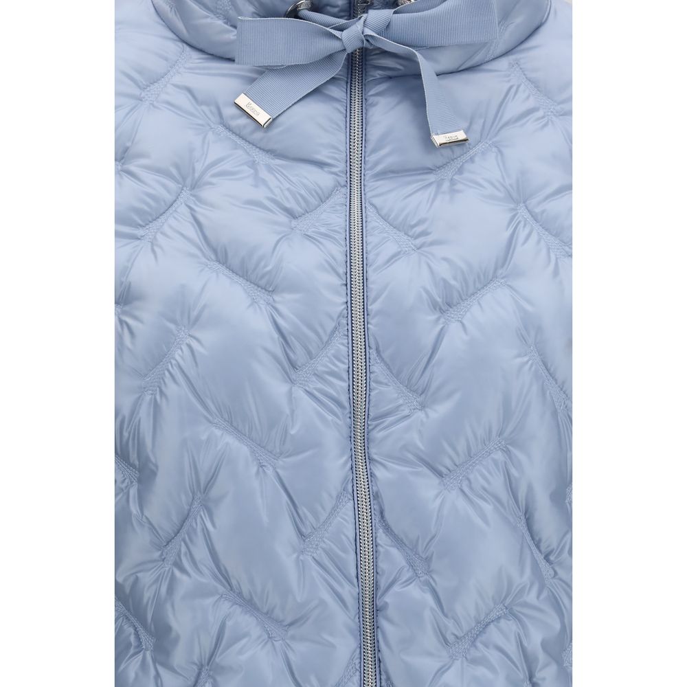 Herno Blaue Polyester-Jacke in voller Länge – Produktansicht 3 | Arca Lucia