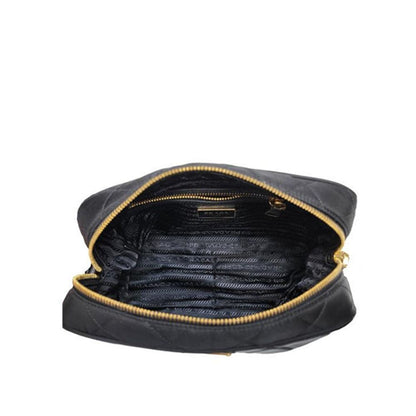 Prada Schwarze Bos Taurus Kalbsleder Schultertasche
