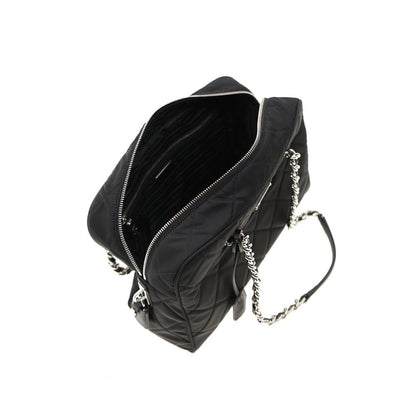 Prada Schwarze Bos Taurus Kalbsleder Schultertasche