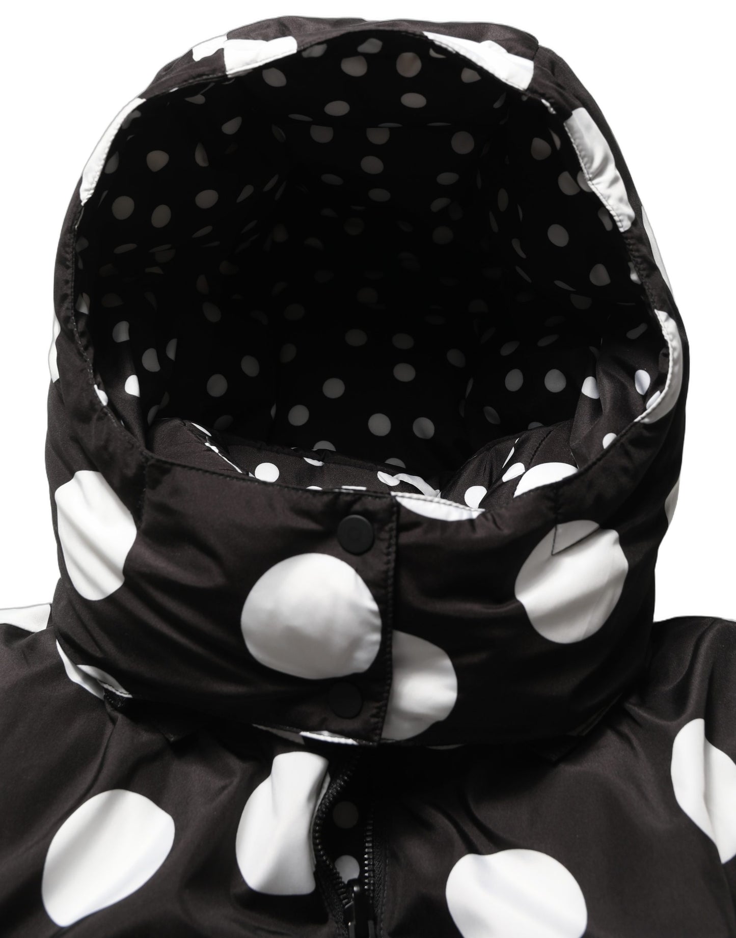 Dolce & Gabbana Kapuzenblousonjacke mit schwarz-weißen Polka Dots