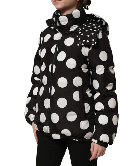 Dolce & Gabbana Kapuzenblousonjacke mit schwarz-weißen Polka Dots