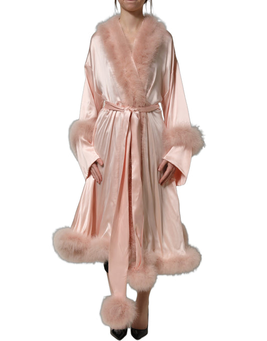 Dolce & Gabbana Pink Silk Coat