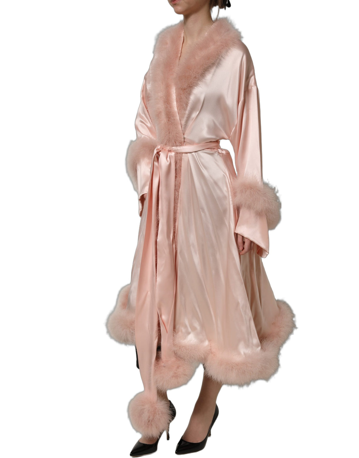 Dolce & Gabbana Pink Silk Coat