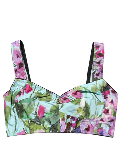 Dolce & Gabbana Bustier-Top mit Blumenprint in Multicolor