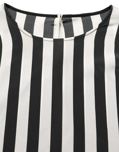 Dolce & Gabbana Bluse mit Rundhalsausschnitt und schwarz-weißen Streifen