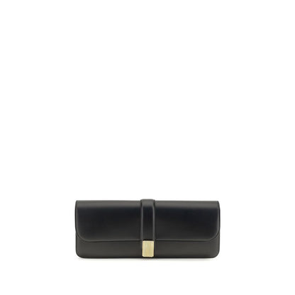 Khaite Schwarze Bos Taurus Kalbsleder Clutch