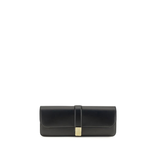 Khaite Schwarze Bos Taurus Kalbsleder Clutch