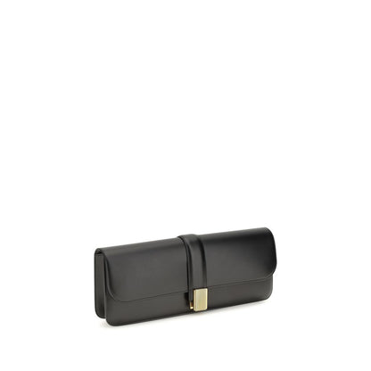 Khaite Schwarze Bos Taurus Kalbsleder Clutch