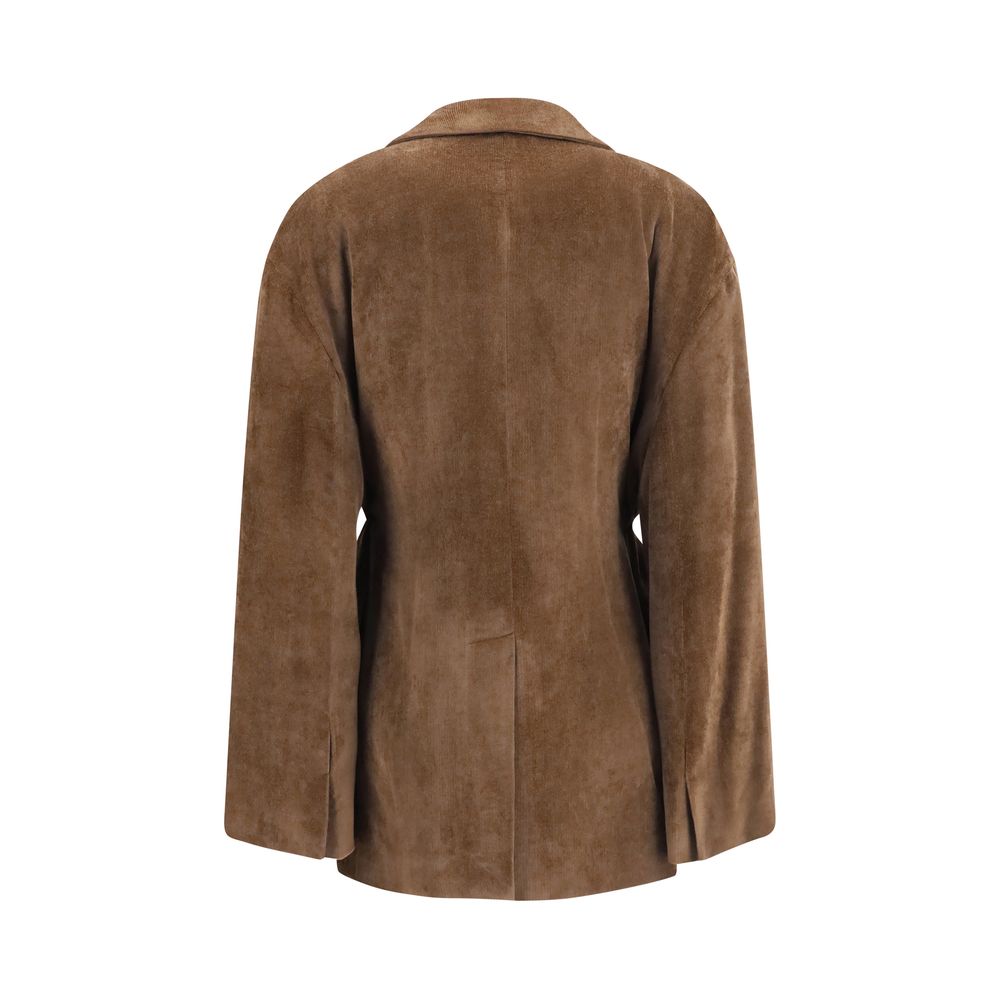 Cappotto lungo in viscosa marrone di Brunello Cucinelli