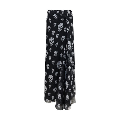 Alexander McQueen Schwarzer Seiden-Maxirock