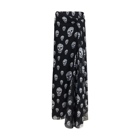 Alexander McQueen Schwarzer Seiden-Maxirock