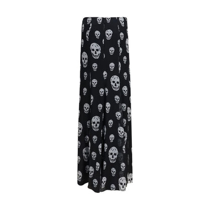 Alexander McQueen Schwarzer Seiden-Maxirock