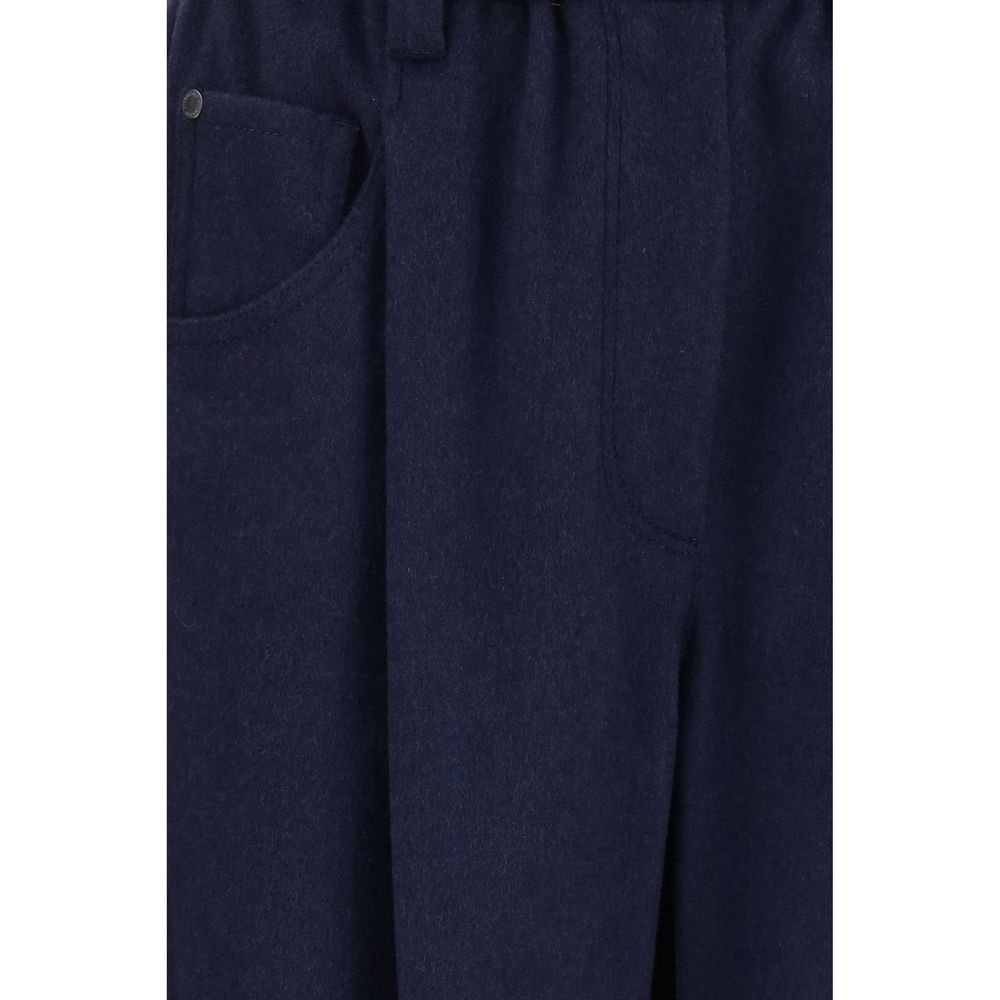 Brunello Cucinelli Blue Merino Wool Trousers