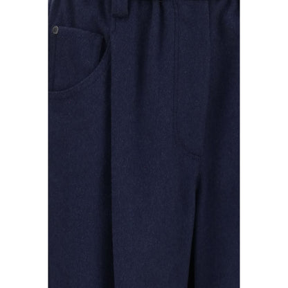 Brunello Cucinelli Blue Merino Wool Trousers