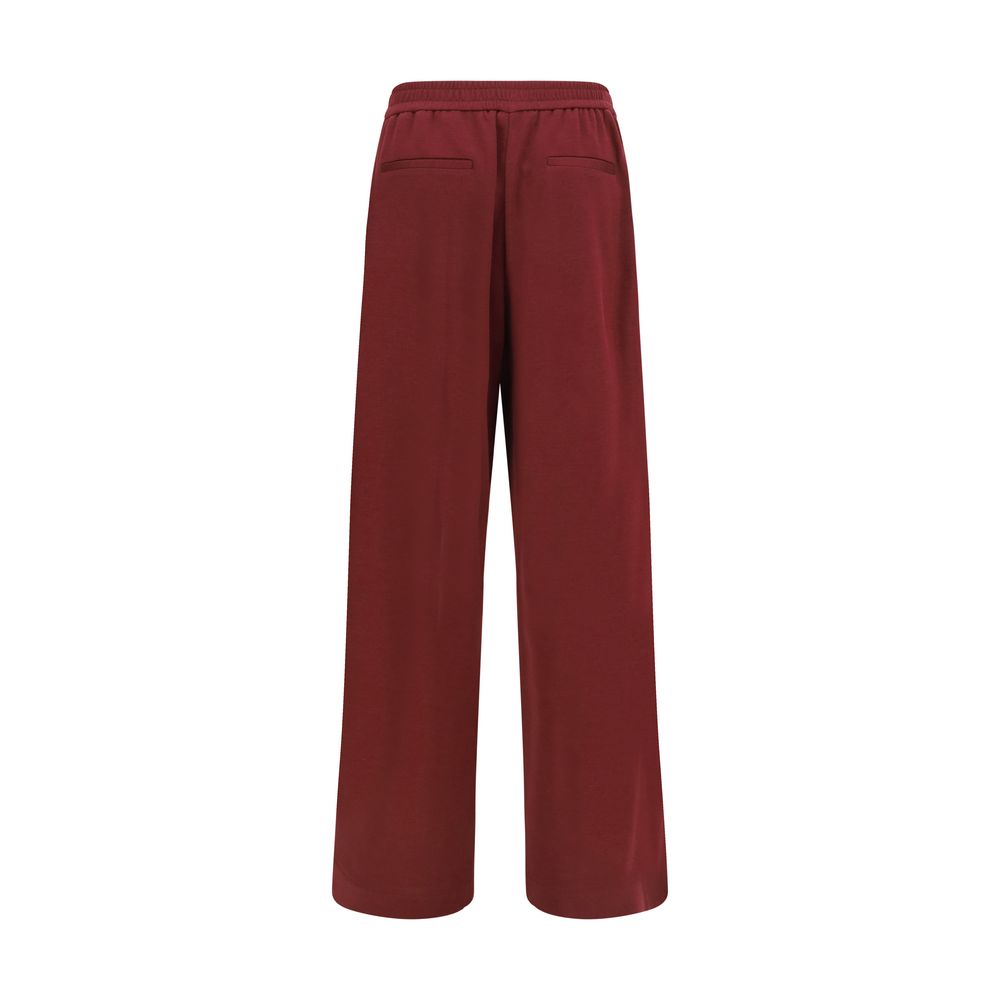 Brunello Cucinelli Bordeauxrote Baumwoll-Seiden-Trainingshose