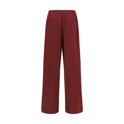 Brunello Cucinelli Bordeauxrote Baumwoll-Seiden-Trainingshose