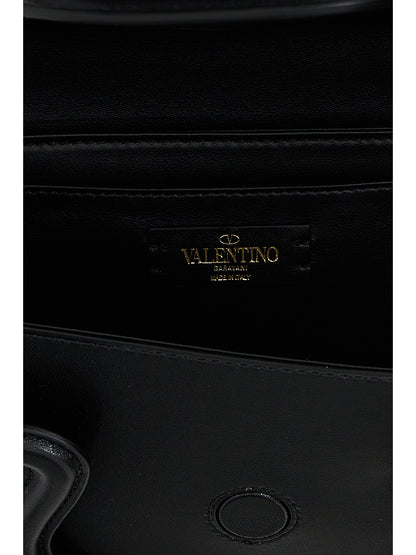 Valentino Garavani Schwarze Leder Umhängetasche