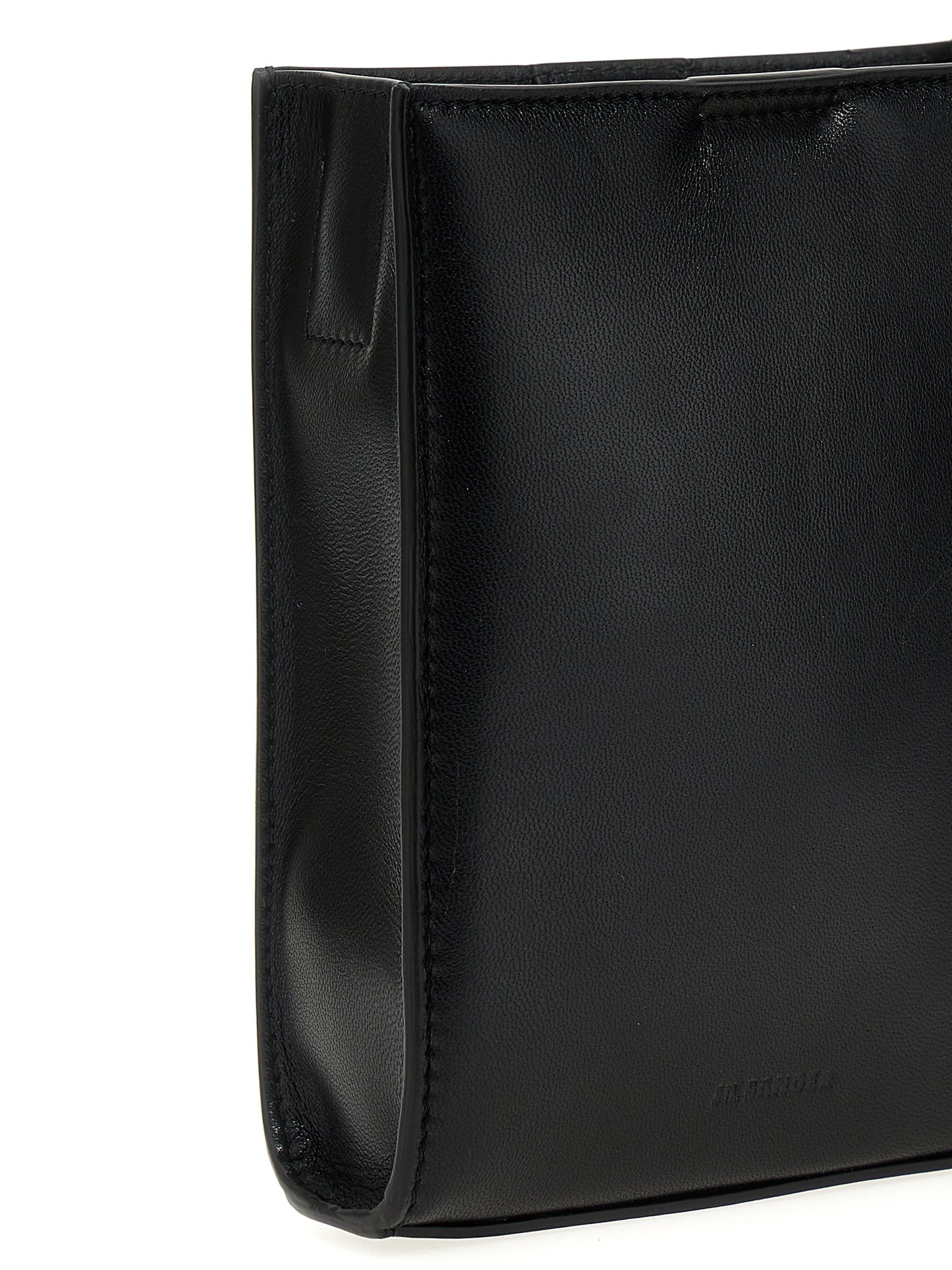 Jil Sander Schwarze Kalbsleder-Umhängetasche