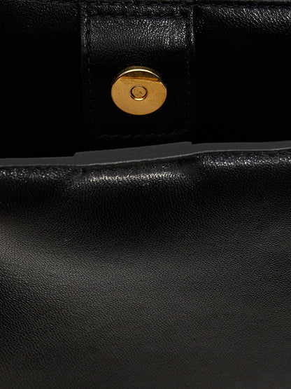 Jil Sander Schwarze Kalbsleder-Umhängetasche