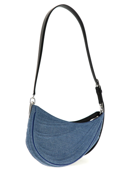 Mugler Schultertasche aus blauem Kalbsleder