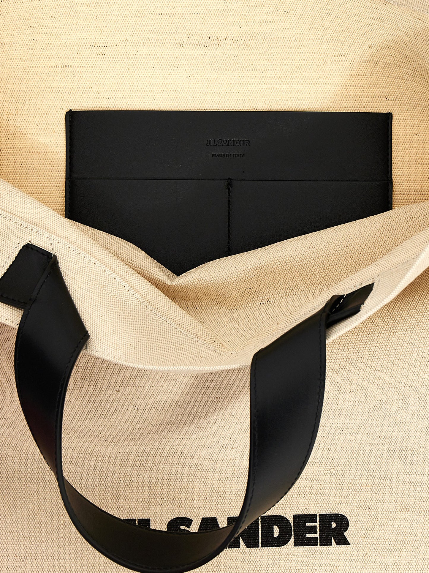 Jil Sander Zweifarbige Jute-Shopper
