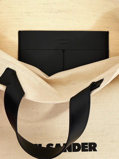 Jil Sander Zweifarbige Jute-Shopper