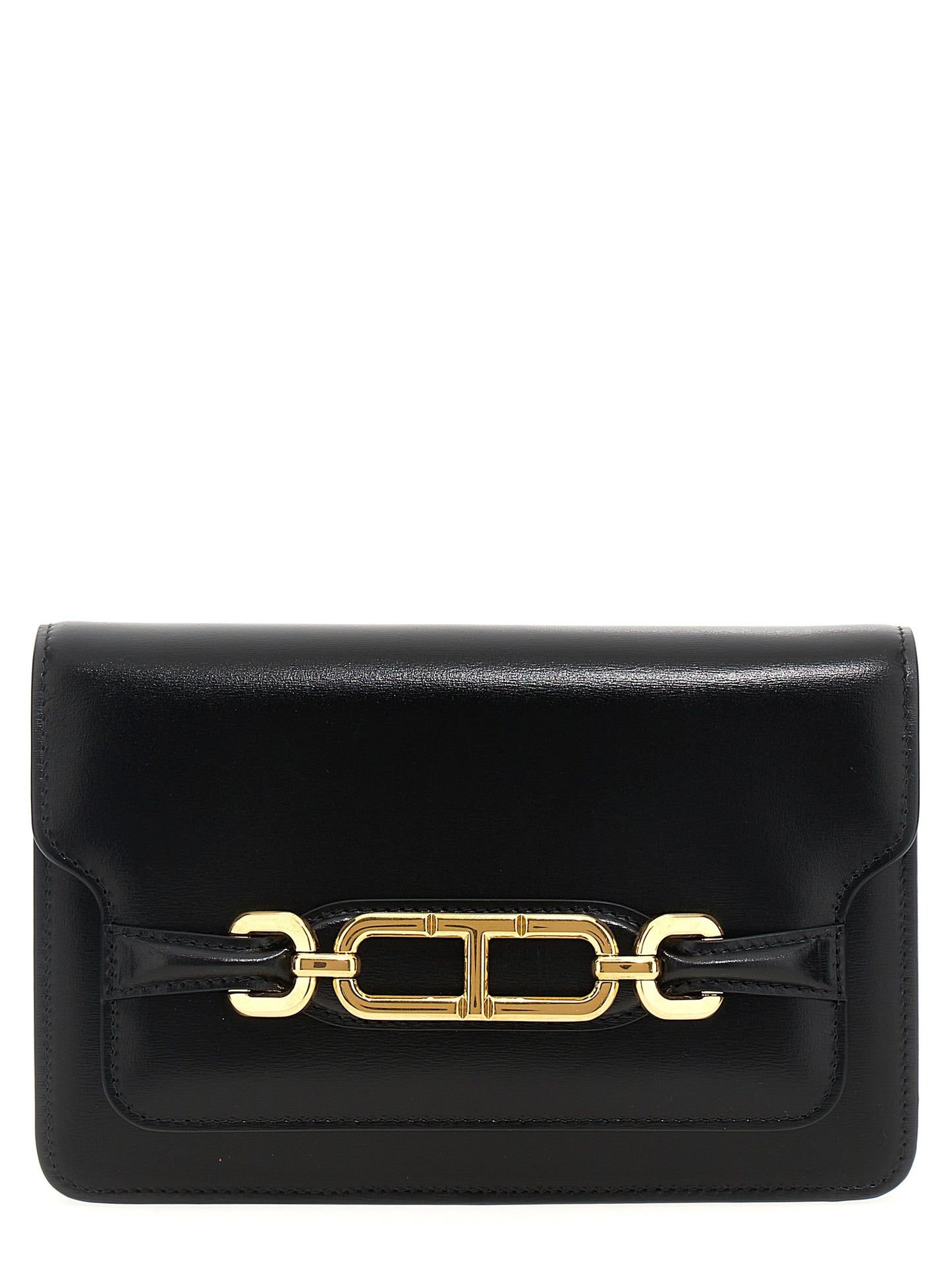 Tom Ford Schwarze Leder Umhängetasche