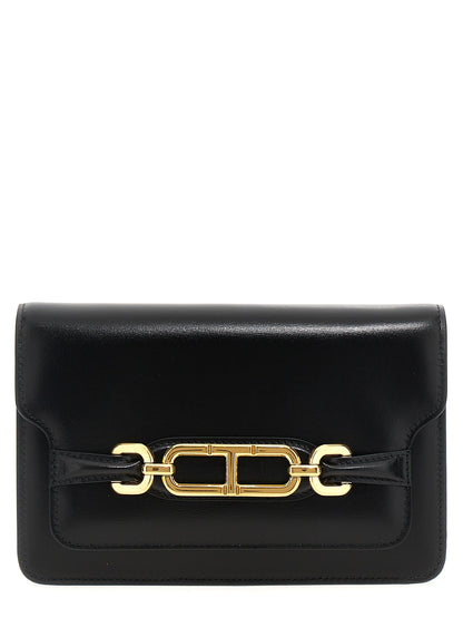 Tom Ford Schwarze Leder Umhängetasche