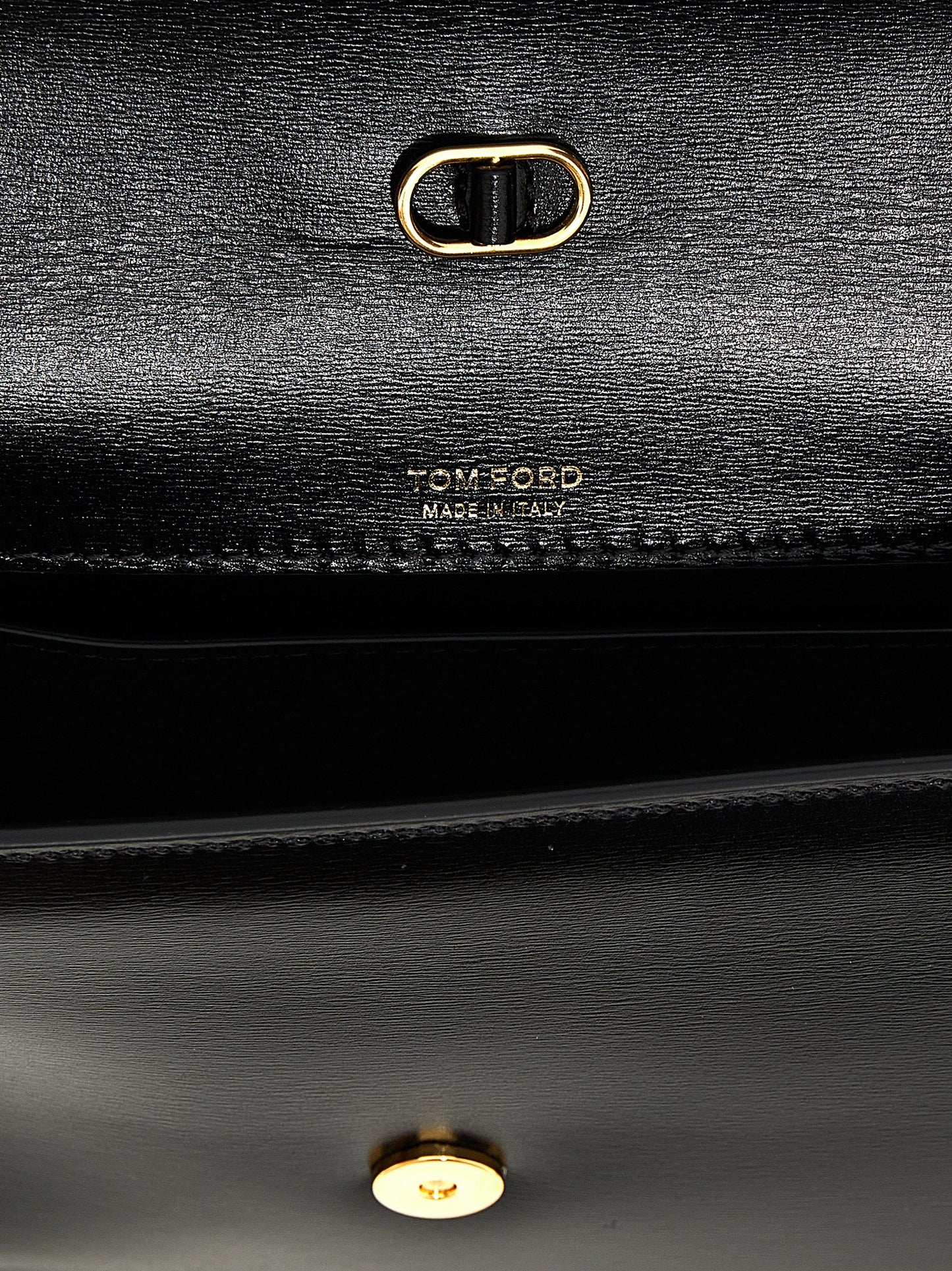 Tom Ford Schwarze Leder Umhängetasche