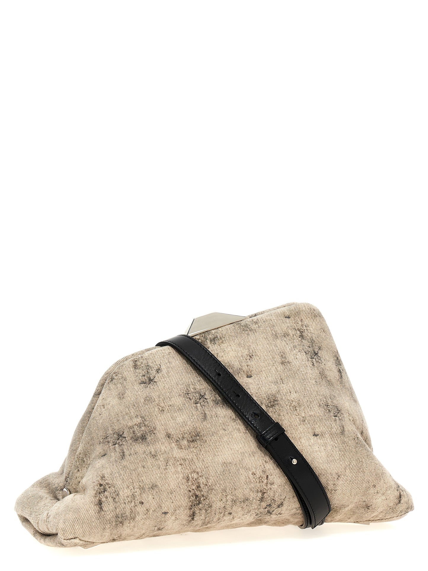 The Attico Graue Leder-Clutch