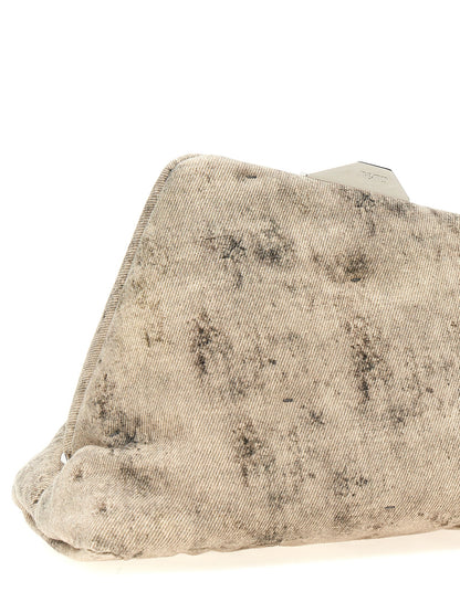 The Attico Graue Leder-Clutch