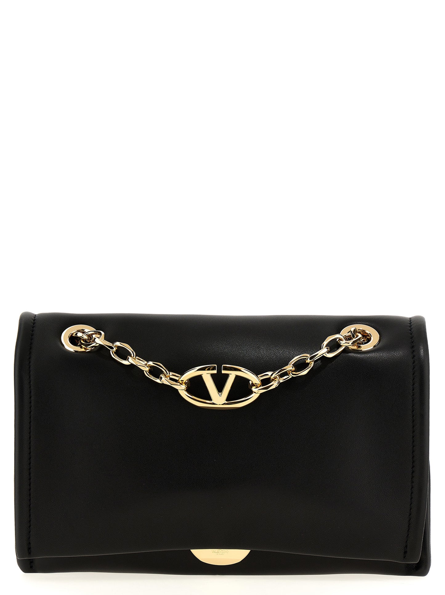 Valentino Garavani Schwarze Lammleder-Schultertasche