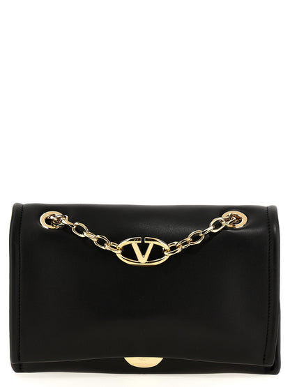 Valentino Garavani Schwarze Lammleder-Schultertasche
