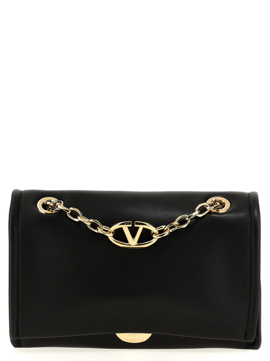 Valentino Garavani Schwarze Lammleder-Schultertasche