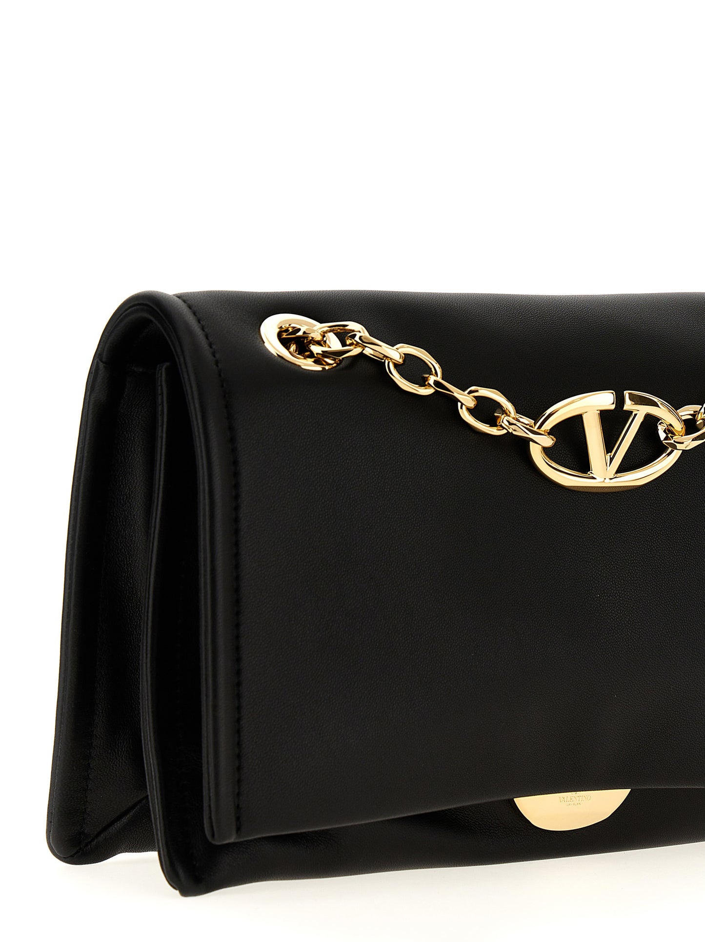 Valentino Garavani Schwarze Lammleder-Schultertasche