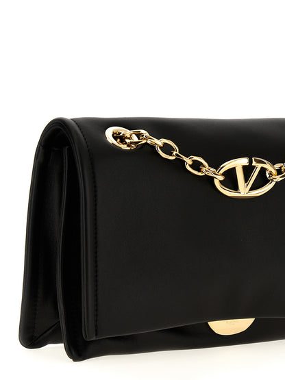 Valentino Garavani Schwarze Lammleder-Schultertasche